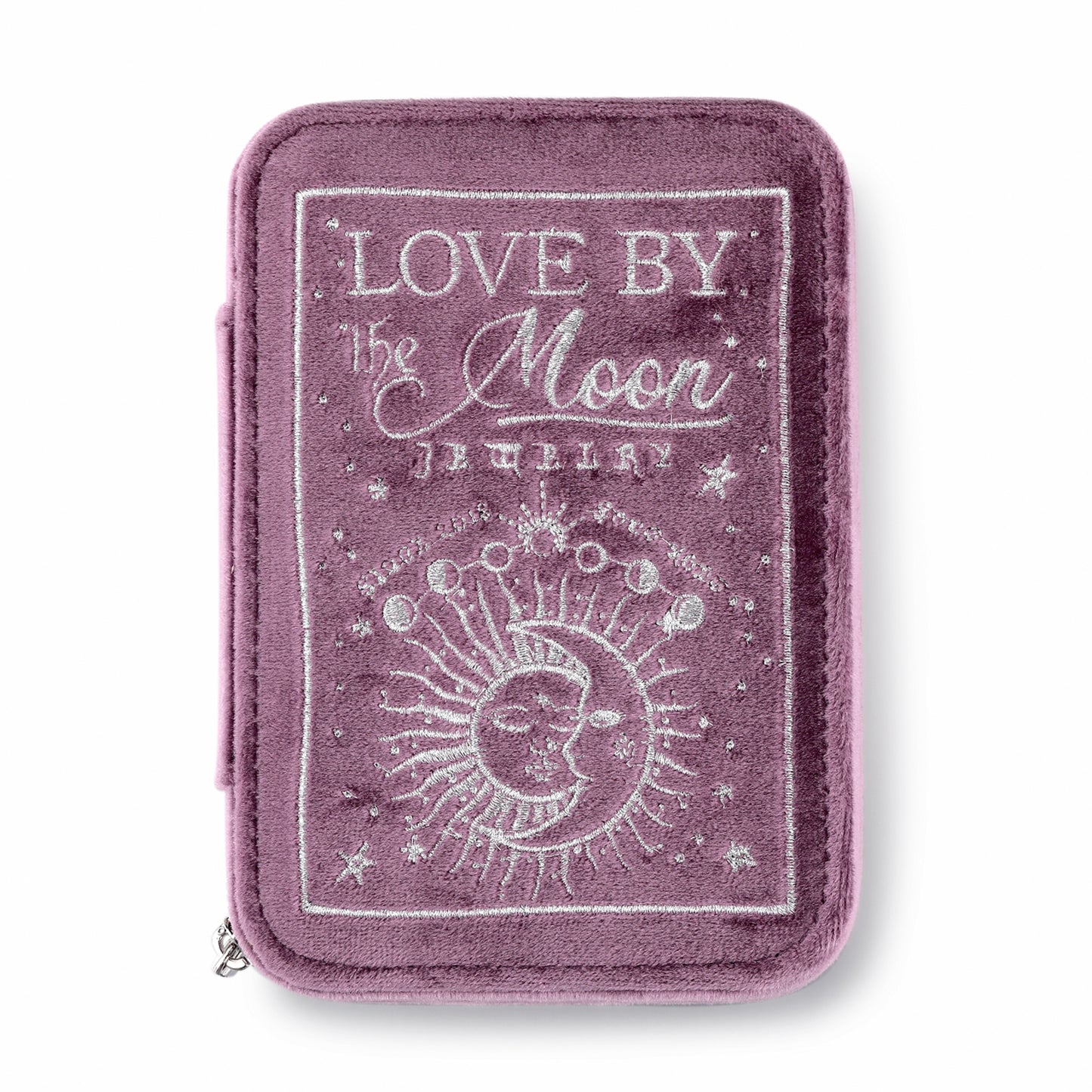 LOVE BY THE MOON 天鵝絨刺繡首飾盒 紫羅蘭
