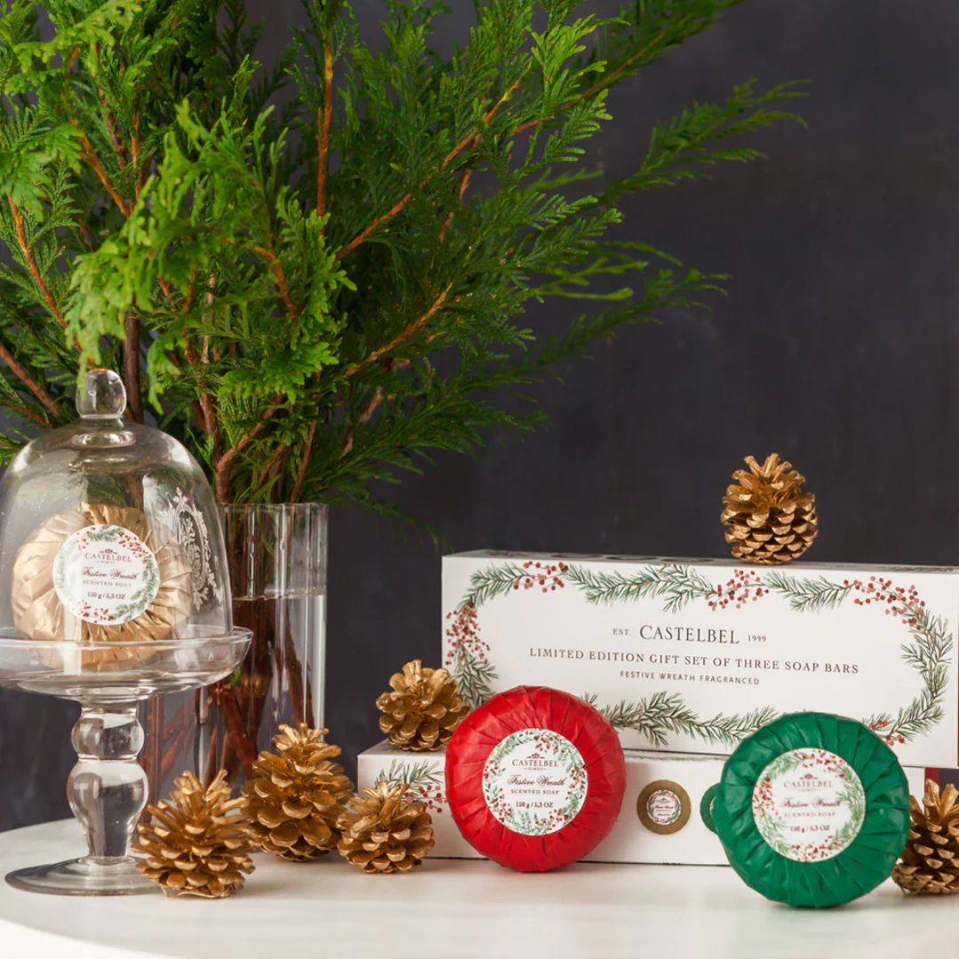 Castelbel 冬季之吻 聖誕方盒香皂 3件套裝